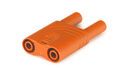 Fiche de connexion 4mm sécurisée, connexion arrière, orange, 1000V/32A CAT II                              