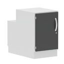 Armoire inférieure reposant sur le sol pour table multifonction avec canal d'alimentation intégré à commande électrique  Armoire inférieure reposant sur le sol pour table multimédia, porte à bat