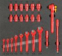 Jeu d’outils 2 VDE, jeu de clés (23 pièces), taille de l’insert 500 x 450 mm